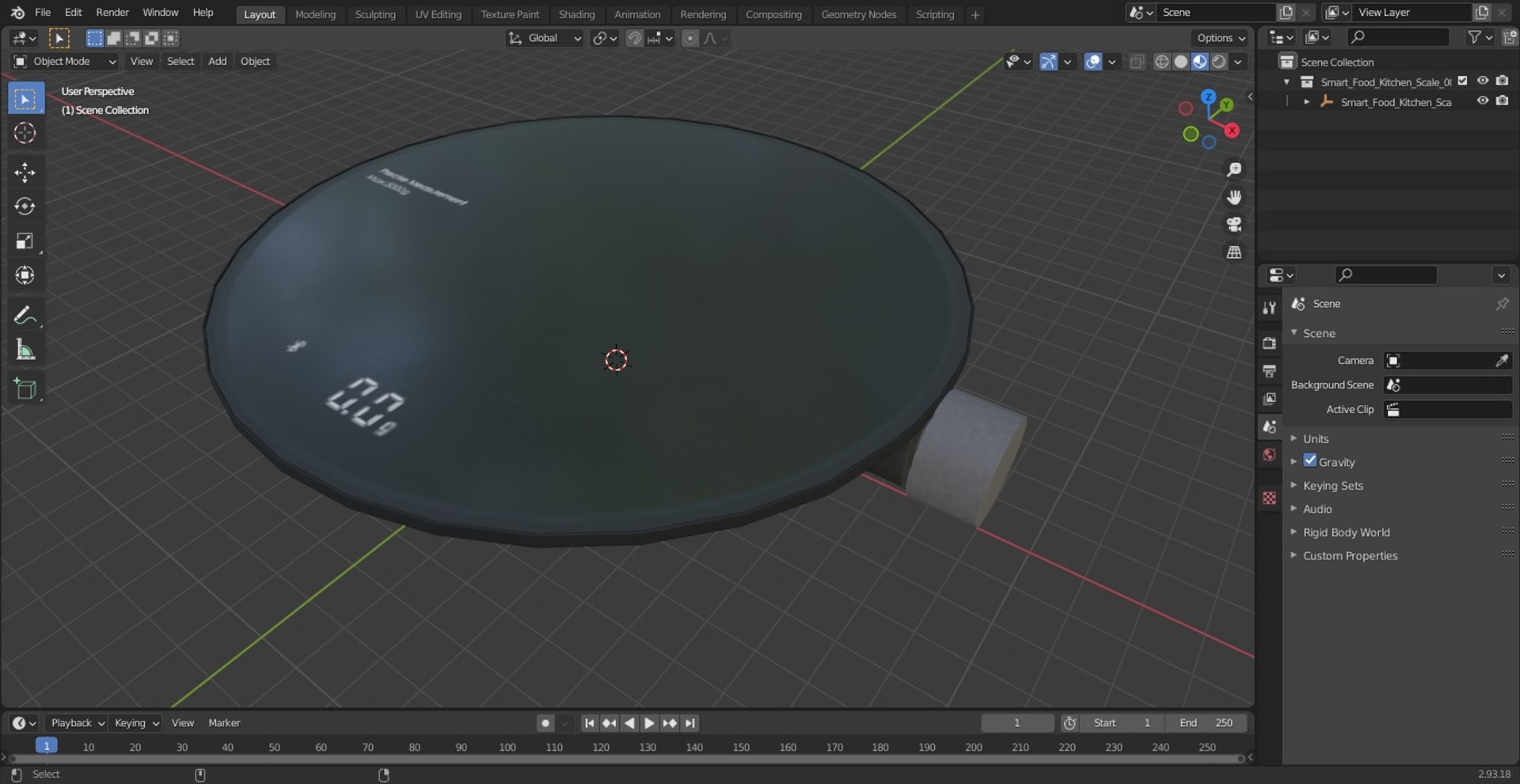 Smart Food Kitchen Scale 3D Model - TurboSquid 2133616