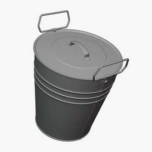 Galvanized Metal Bucket - Geometry Only No Textures No Materials 3D model