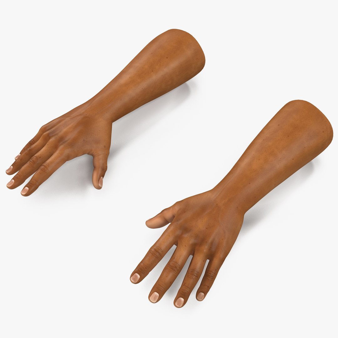African Man Hands 2 3D Model preview