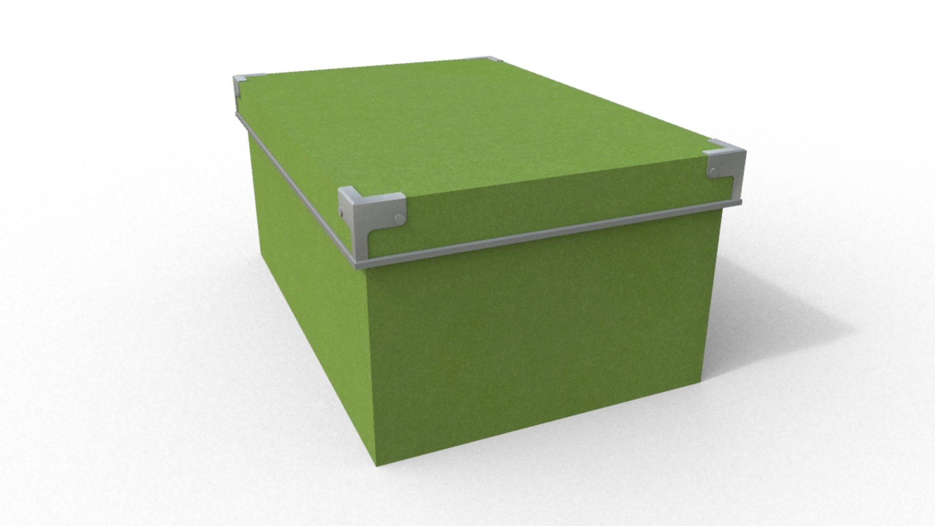 3d Green Cardboard Box Model