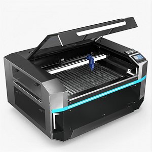 Steel Frame Laser Cutting System Rigged for Cinema 4D