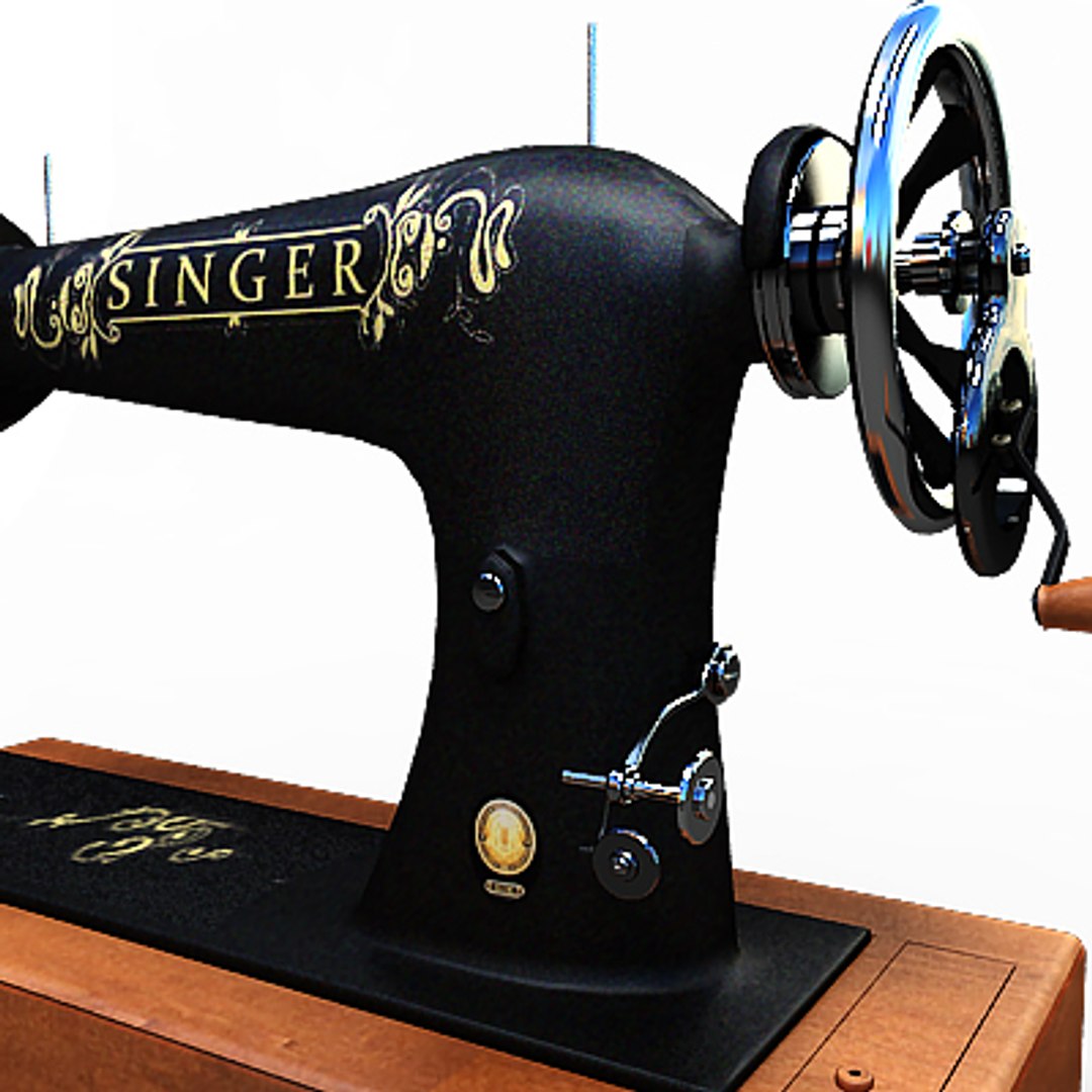 3d model old style singer sewing