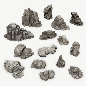 cliff rocks 3D model