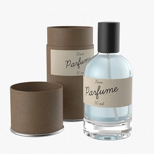 Minimalist Glass Perfume Bottle with Eco Packaging Mockup