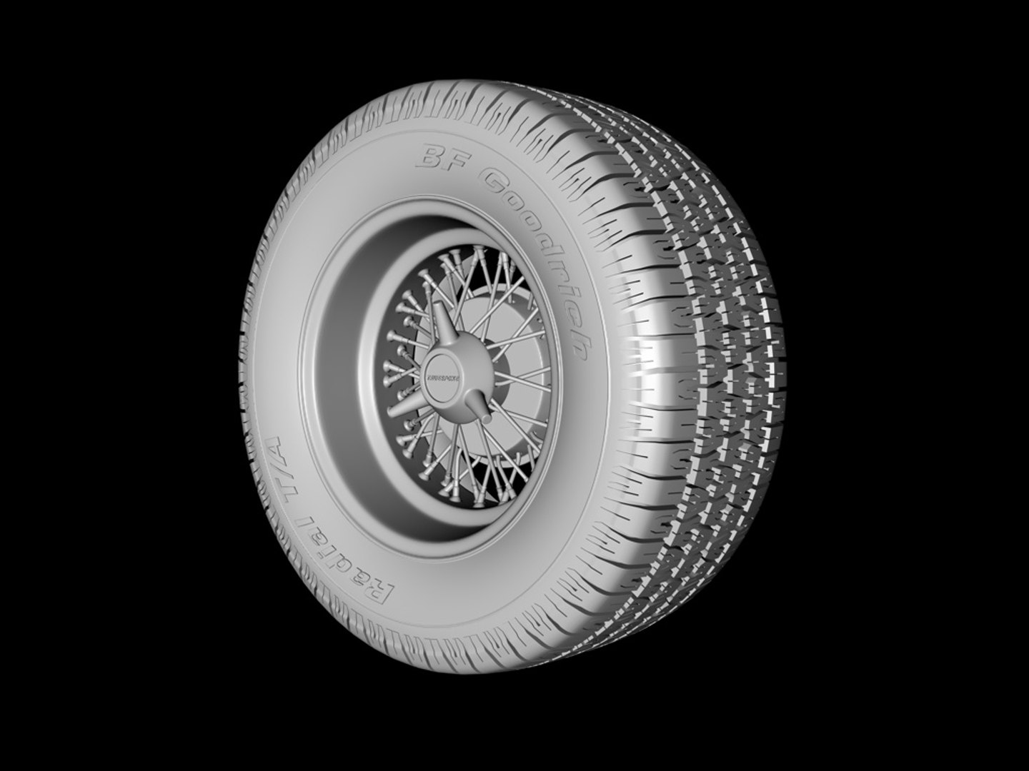 3d model of truespoke wire rim