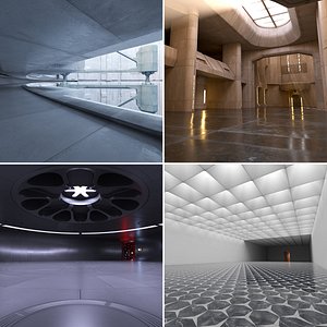 4 Sci-fi Interiors Set