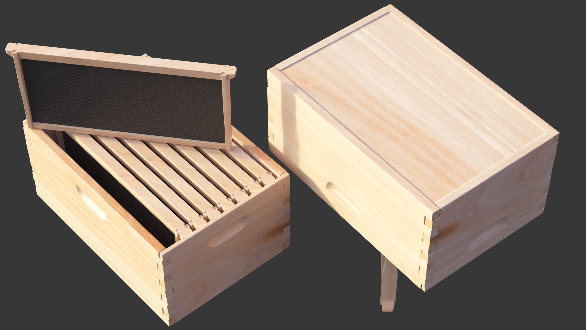 3D Model Wooden Honey Bee Box - TurboSquid 1486648