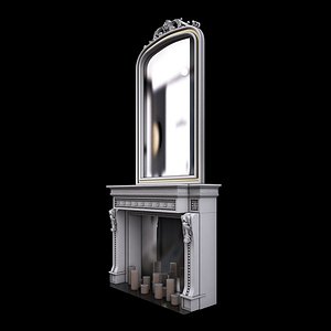 3d fireplace mirror model