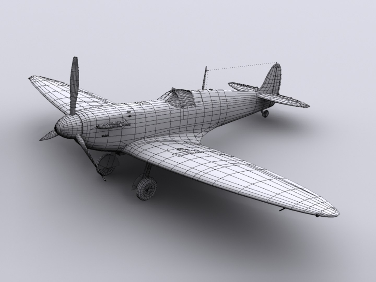 Supermarine Spitfire Fighter 72 3d Model