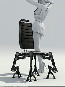 3d model chair steel