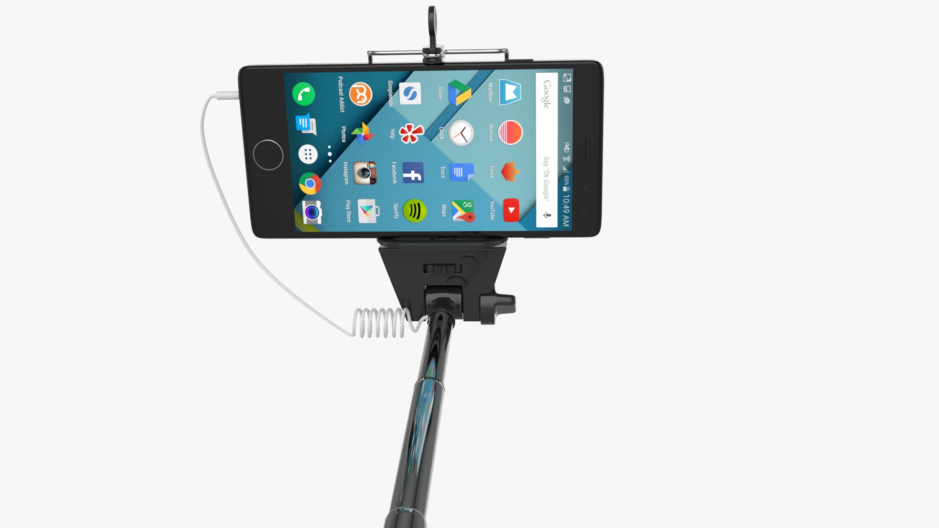 Selfie Stick And Smartphone Model TurboSquid 1783816