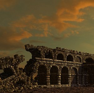 roman arcway collapsed 3d model