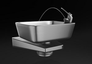 3D Working Vintage Drinking Fountain model