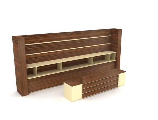 decorative wood information desk 3D