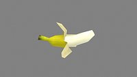 Peeled banana - cartoon banana peel