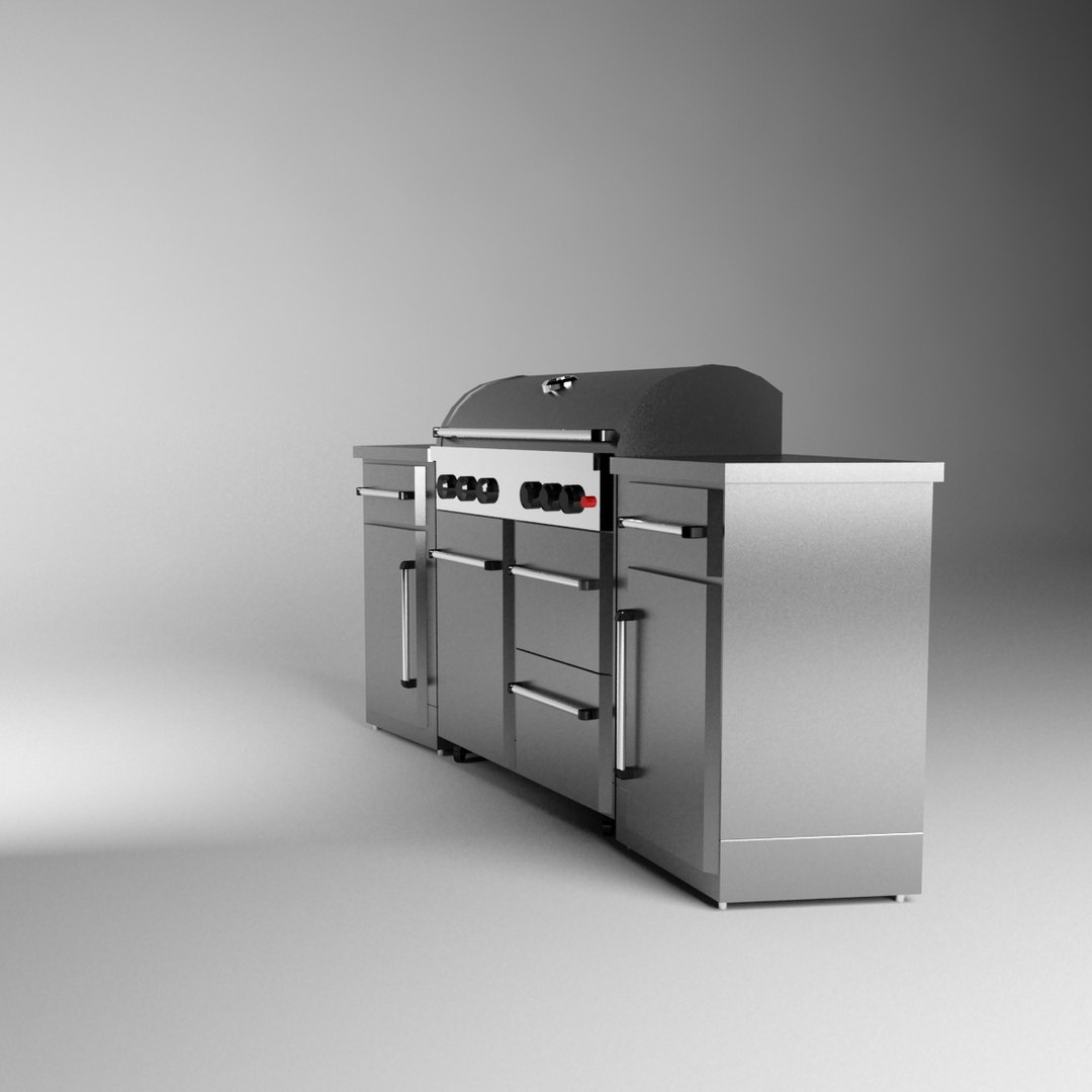 Professional Outdoor Grill 3d Model