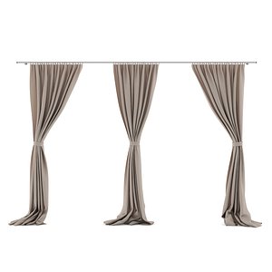 3 moel beige triple curtains