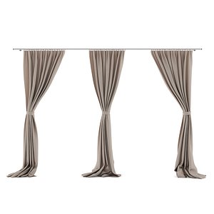 Beige Triple Curtains