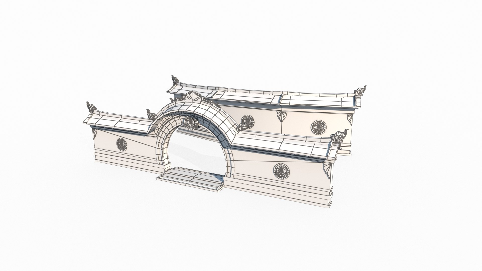 Ancient Asian Architecture Garden Walls And Gates 3D Model TurboSquid
