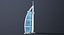 Burj Al Arab Hotel Tower Low Poly