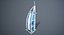 Burj Al Arab Hotel Tower Low Poly