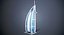 Burj Al Arab Hotel Tower Low Poly