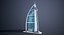 Burj Al Arab Hotel Tower Low Poly