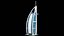 Burj Al Arab Hotel Tower Low Poly