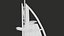 Burj Al Arab Hotel Tower Low Poly