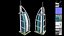 Burj Al Arab Hotel Tower Low Poly