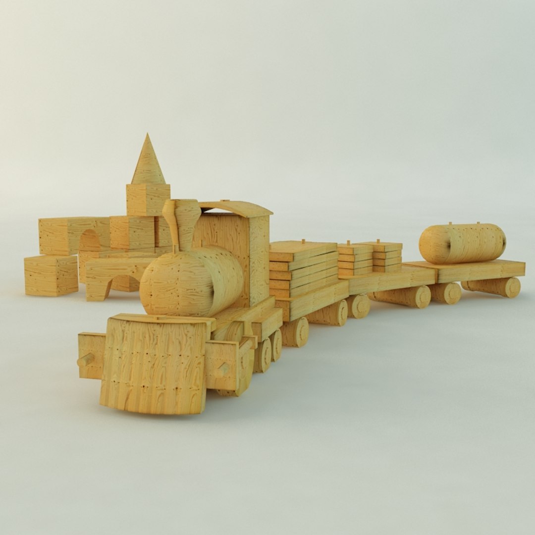 3ds Max Train Toy Cubes