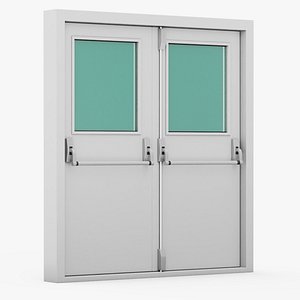 Grey Fire Exit Doors with Panic Bar