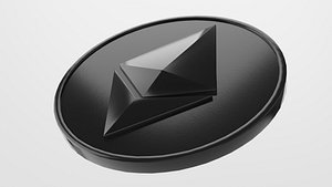 Ethereum coin Low-poly Dark 3D model