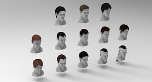 Men Hair AR VR Lowpoly model