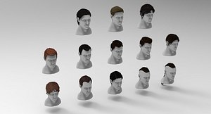 Men Hair AR VR Lowpoly