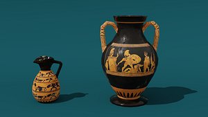3D Greek Jug and Amphora