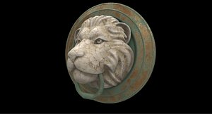 lion stone head 3D