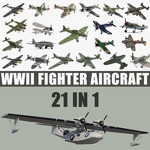 WWII Aircraft Big 3D Models Collection