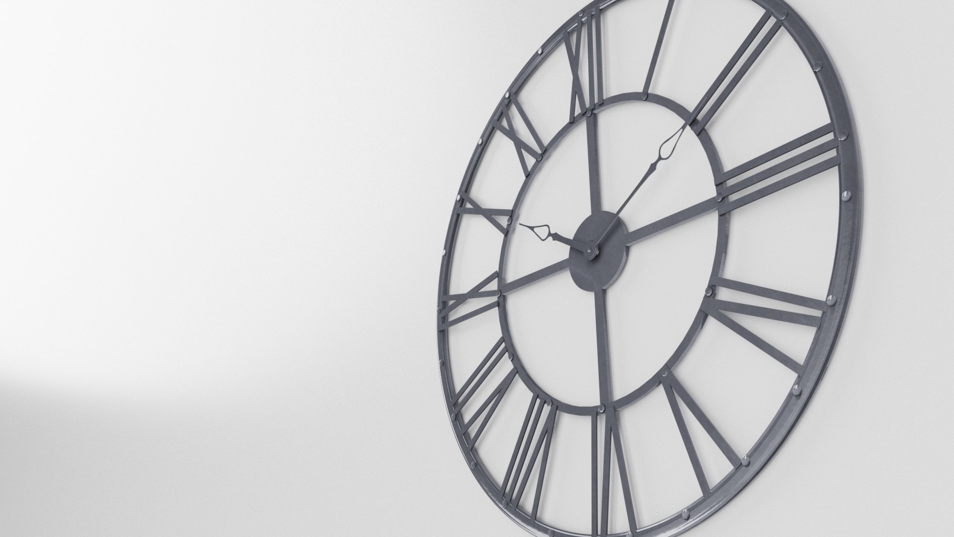 Metallic Wall Clock 3D Model - TurboSquid 1983331