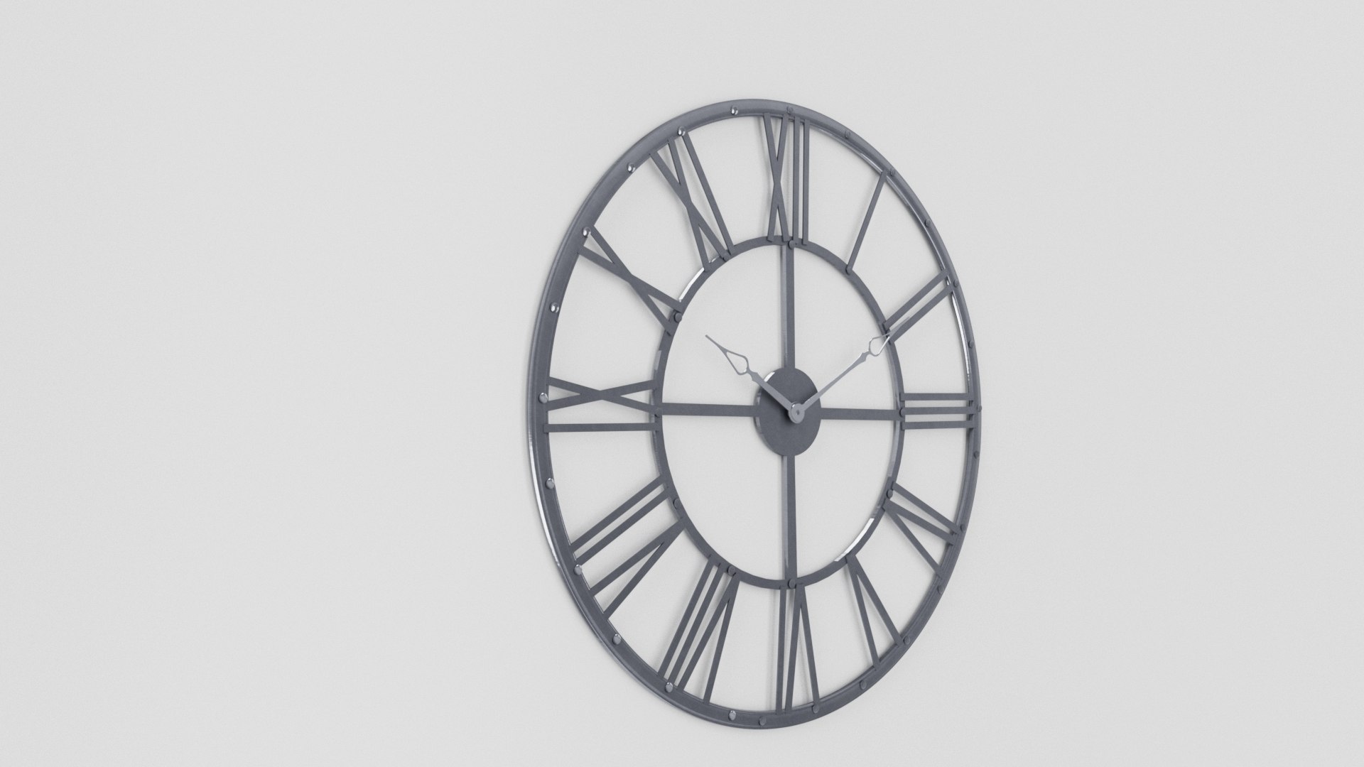 Metallic Wall Clock 3D Model - TurboSquid 1983331