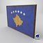 Old Picture Frame With Kosovo  Flag - Game Ready PBR Low-poly 3D Model