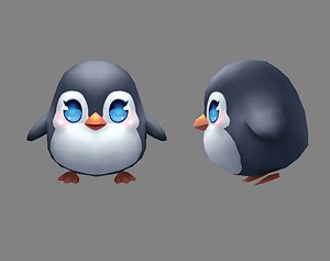 3D Cartoon baby penguin - male - lovely