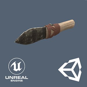 ancient stone knife 3D model