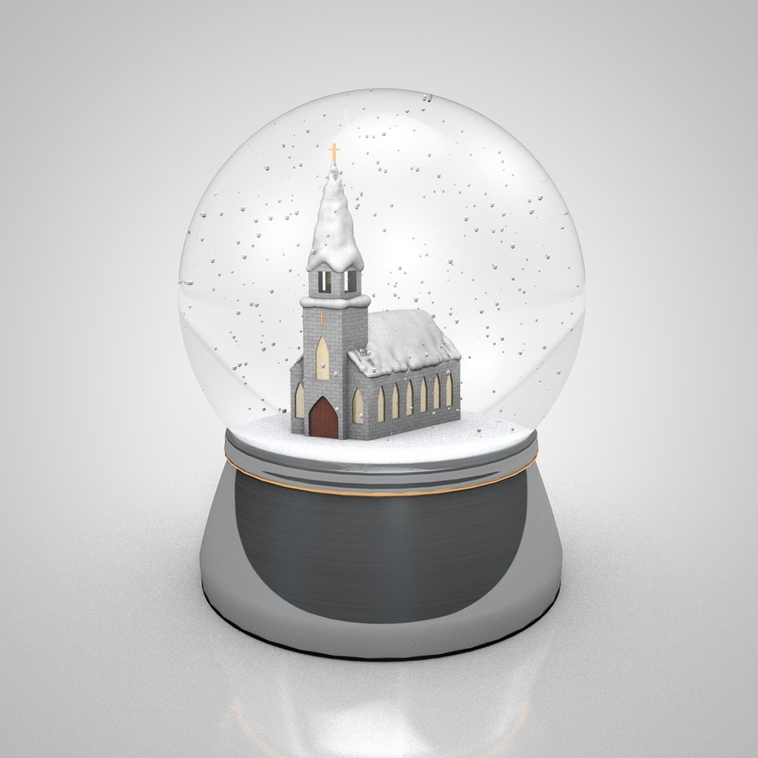 Snow globe with church 3D model - TurboSquid 1826898