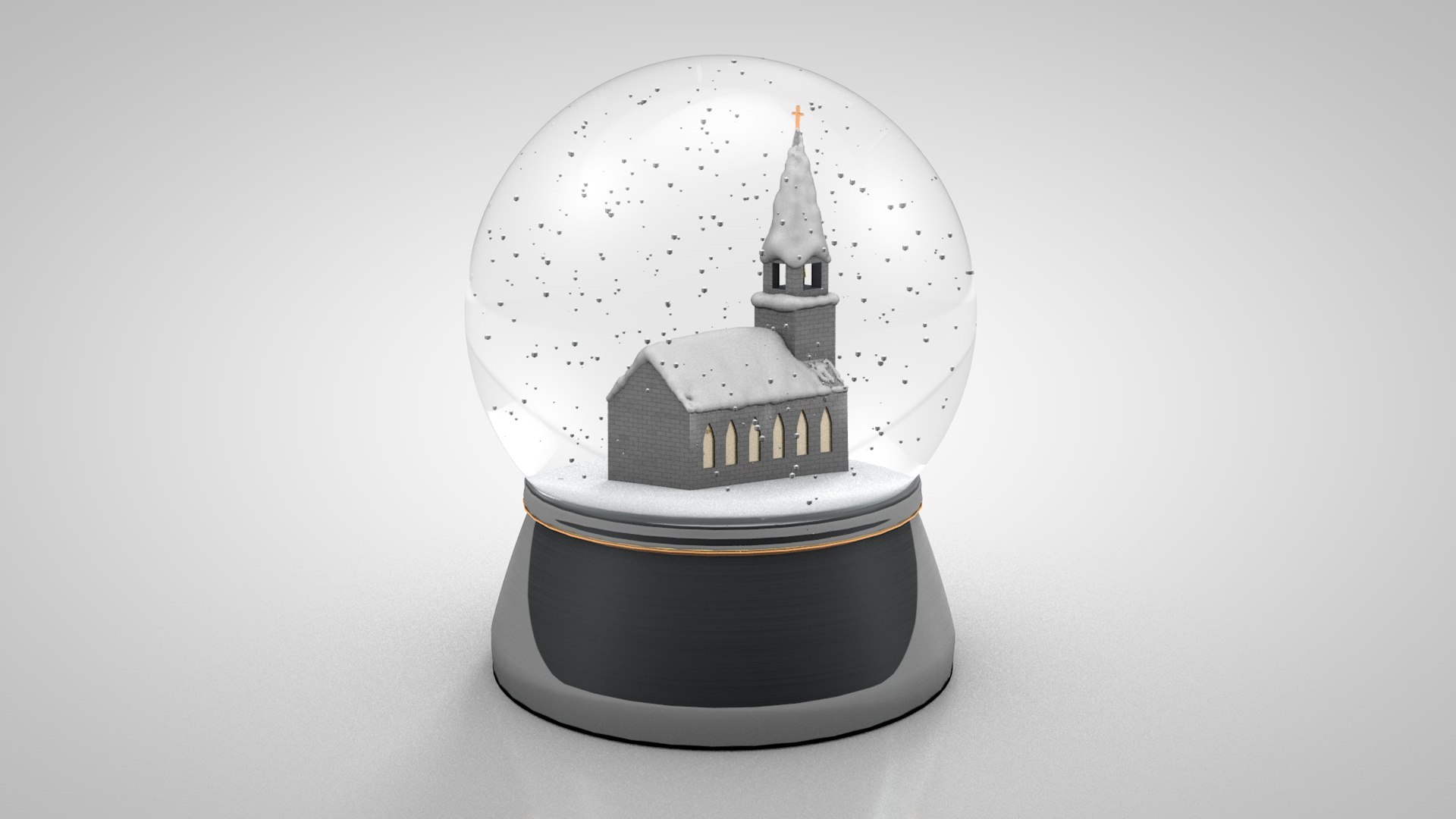 Snow globe with church 3D model - TurboSquid 1826898