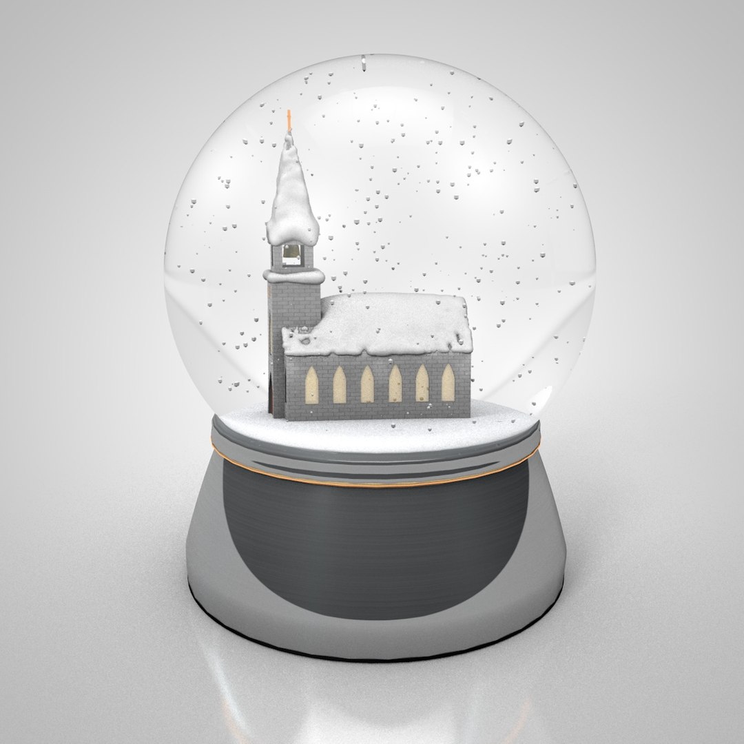 Snow globe with church 3D model - TurboSquid 1826898