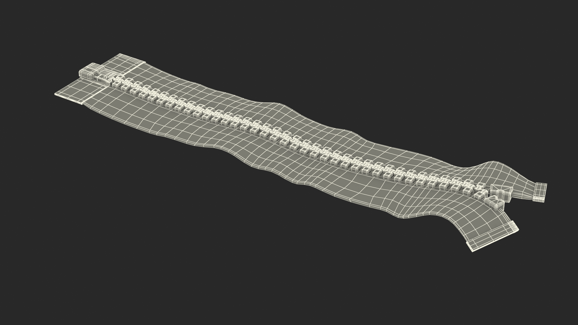 Close Zipper without Slider Black 3D model TurboSquid 1796053