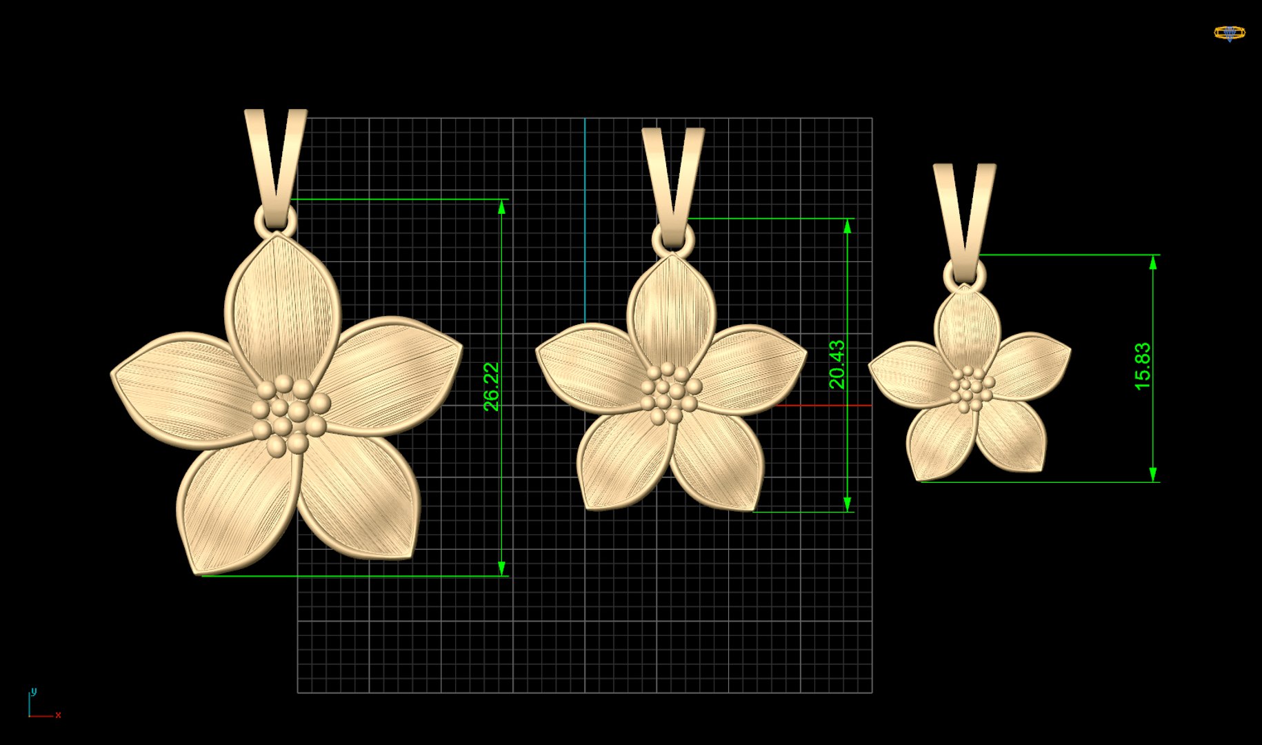 3D Flower  pendant 3 size model https://p.turbosquid.com/ts-thumb/Fn/5T9kdw/DV/measures/jpg/1756995149/1920x1080/fit_q87/4d6e42e673f42c36a56029de00344c2ac40f31db/measures.jpg