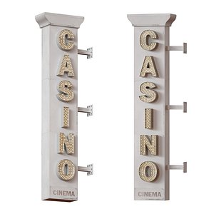 3D Casino Cinema Advertising Illuminated Sign - Illuminated Letters - Light Box - Neon model