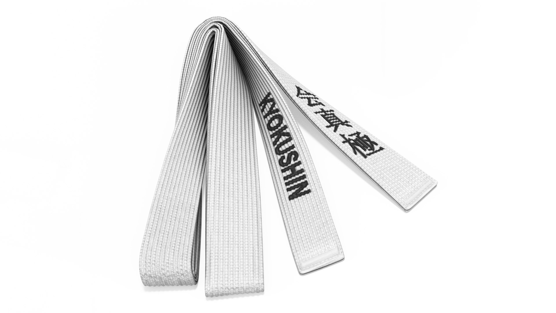 Obi Kyokushin Belt White 3D model preview
